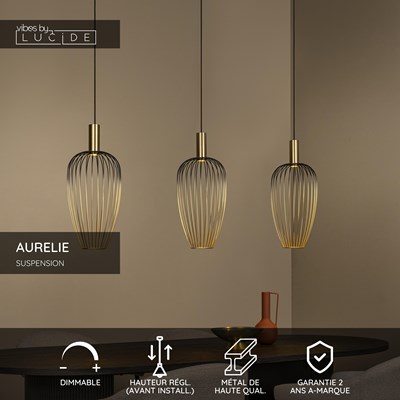 Lucide AURELIE - Suspension - 3xGU10 (MR11) - Or | Vibes